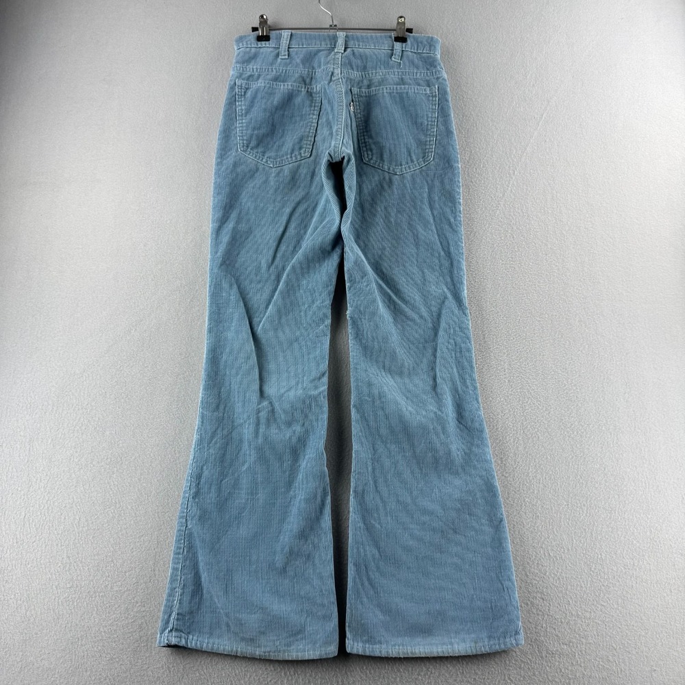 Vintage Levis Pants Fits 28x30 646 Bellbottom Flare 70s Blue Corduroy Talon USA